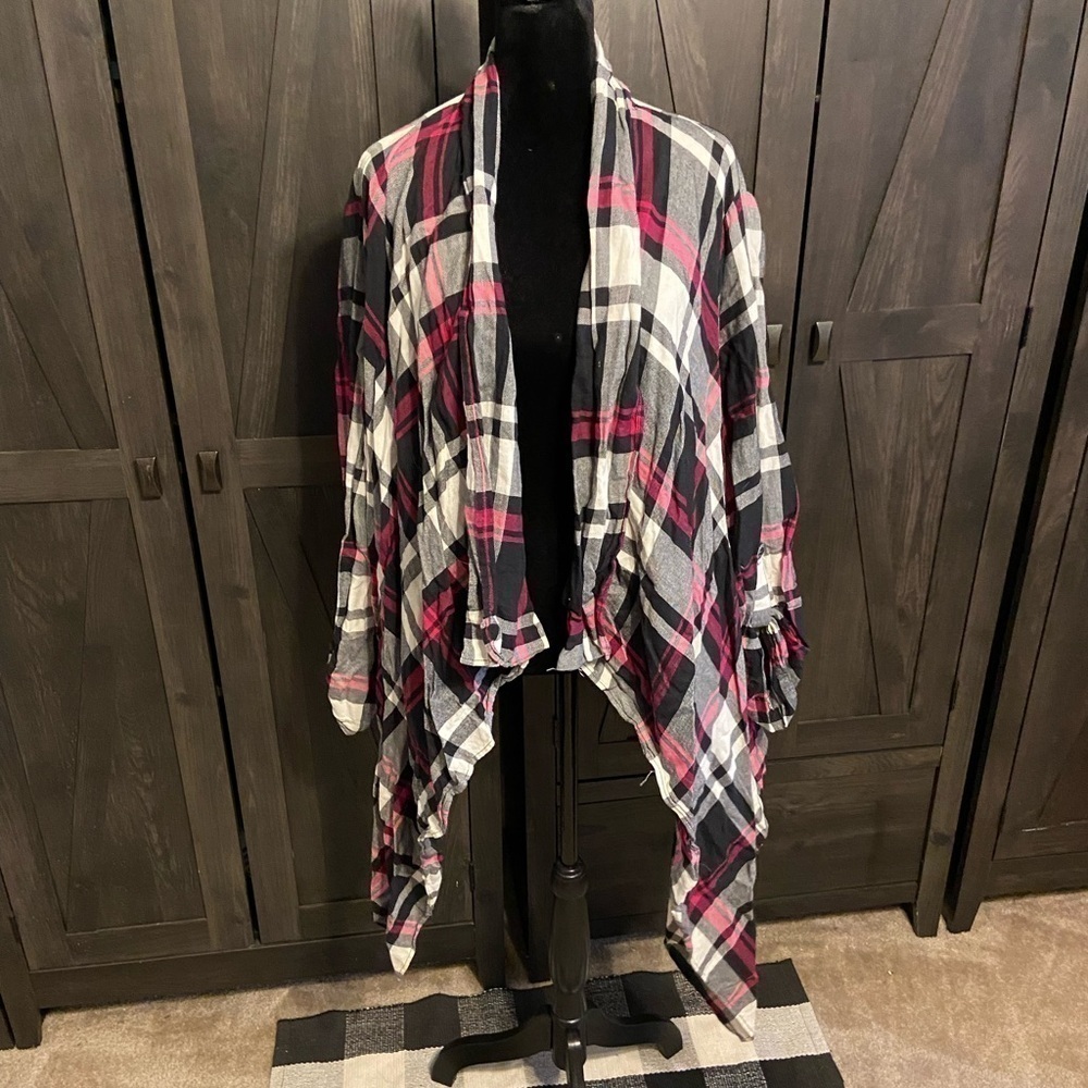Cato est 1946 Plaid handkerchief cardigan Size 22/24